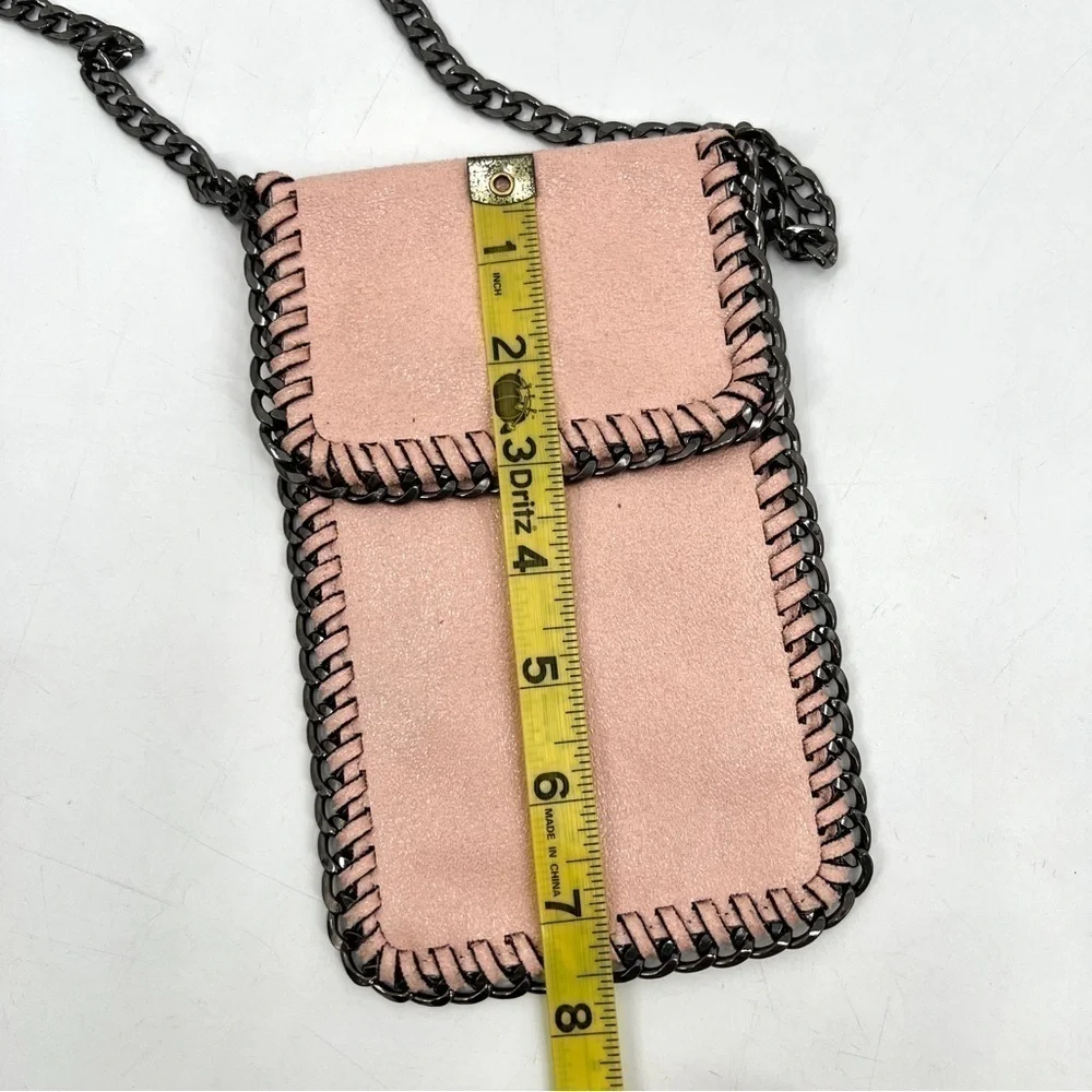 UNBRANDED Pink Faux Leather Crossbody Bag w/ Metal Trim Purse